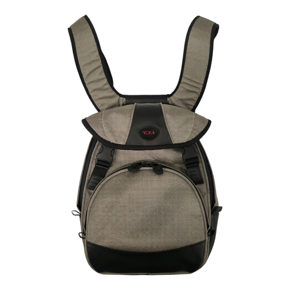 Tumi T2 Ballistic Black Gray Multi Compartment Travel Backpack Waist Carry Bag ;